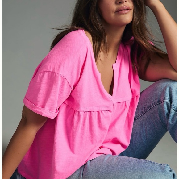 Pilcro Babydoll Henley Tee from Anthropologie - Picture 6 of 6